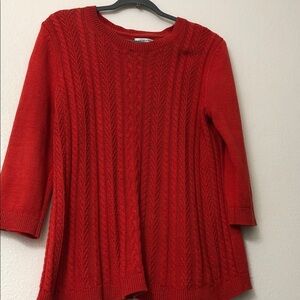 Croft & Barrow Women's Bold Red Cable Knit Sweater